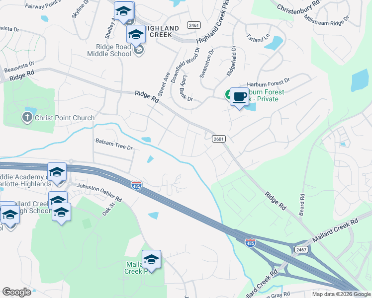 map of restaurants, bars, coffee shops, grocery stores, and more near in Charlotte