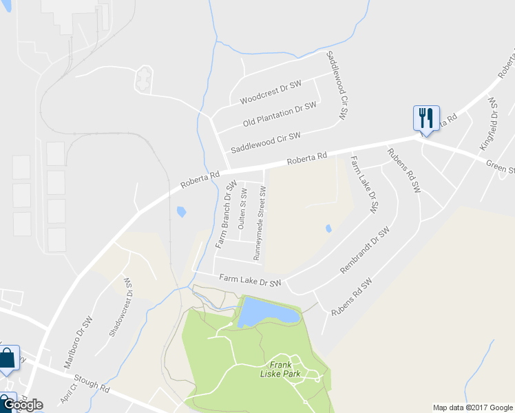 map of restaurants, bars, coffee shops, grocery stores, and more near 3252 Runneymede Street Southwest in Concord