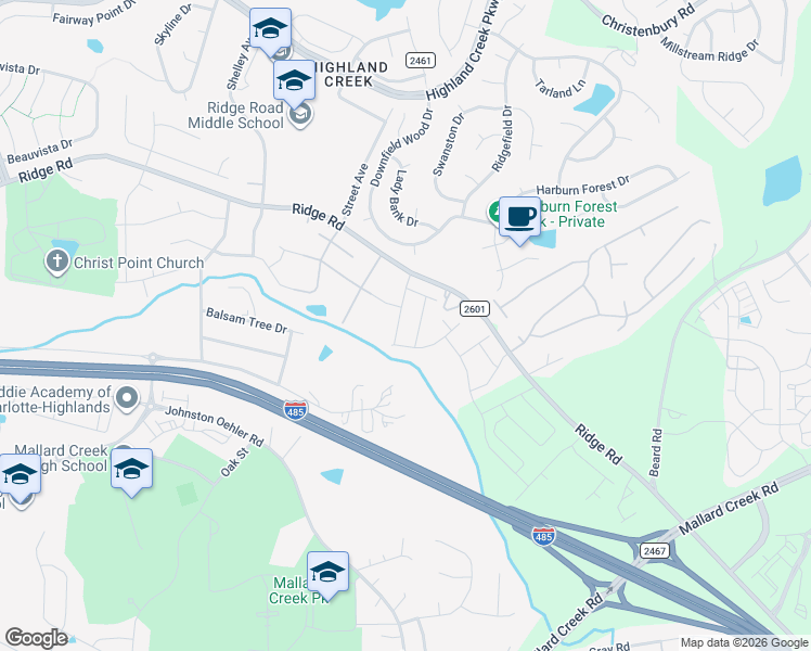 map of restaurants, bars, coffee shops, grocery stores, and more near in Charlotte