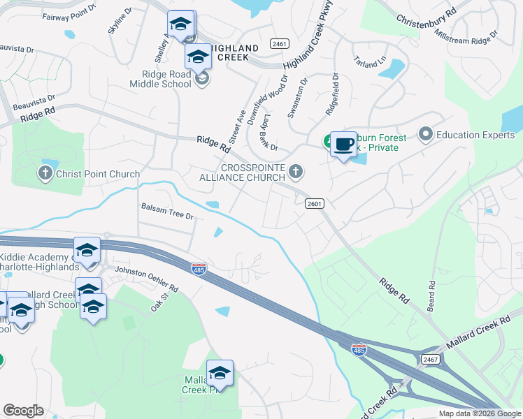 map of restaurants, bars, coffee shops, grocery stores, and more near in Charlotte