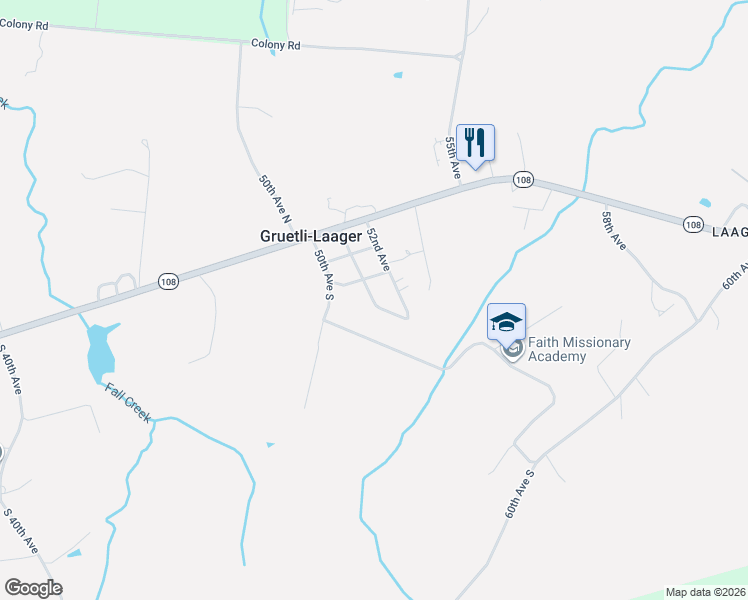 map of restaurants, bars, coffee shops, grocery stores, and more near 207 51st Avenue in Gruetli-Laager