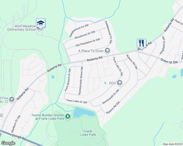 map of restaurants, bars, coffee shops, grocery stores, and more near 3237 Hawksbill Street Southwest in Concord