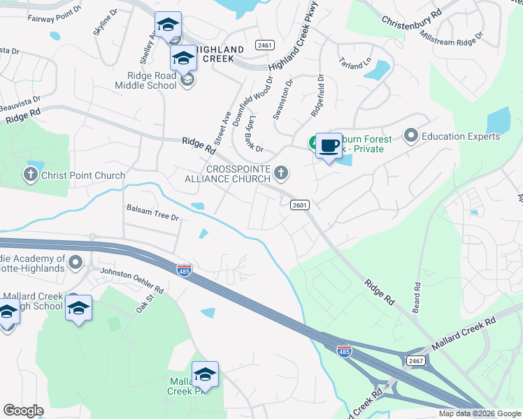 map of restaurants, bars, coffee shops, grocery stores, and more near in Charlotte