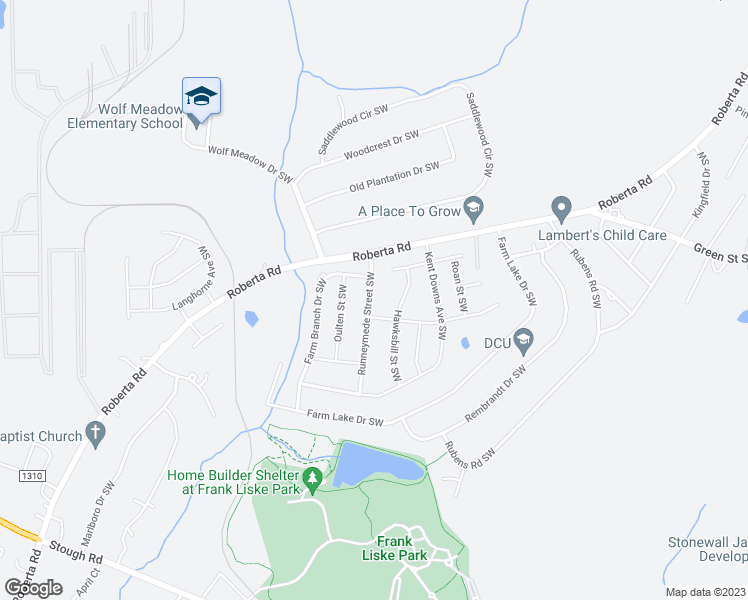 map of restaurants, bars, coffee shops, grocery stores, and more near 3239 Runneymede Street Southwest in Concord