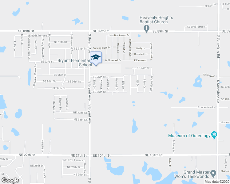 map of restaurants, bars, coffee shops, grocery stores, and more near 3212 Southeast 96th Street in Oklahoma City