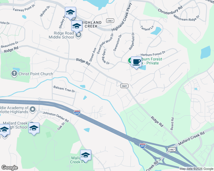 map of restaurants, bars, coffee shops, grocery stores, and more near in Charlotte