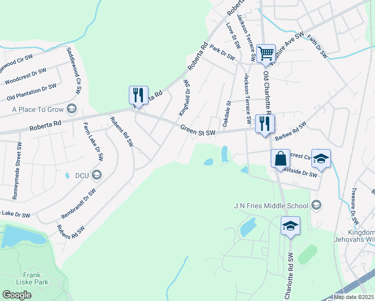 map of restaurants, bars, coffee shops, grocery stores, and more near 484 Antietam Place Southwest in Concord
