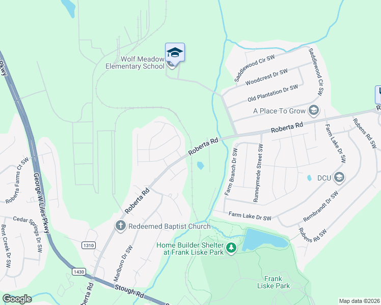 map of restaurants, bars, coffee shops, grocery stores, and more near 3024 Roberta Road in Concord