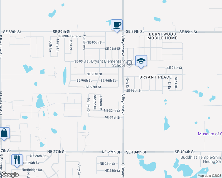 map of restaurants, bars, coffee shops, grocery stores, and more near 2908 Southeast 97th Street in Oklahoma City