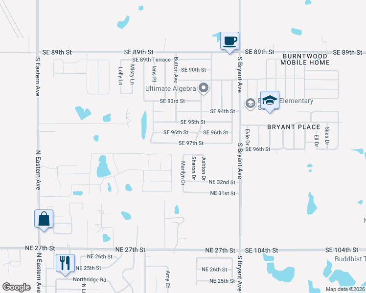 map of restaurants, bars, coffee shops, grocery stores, and more near 1709 Northeast 34th Street in Moore