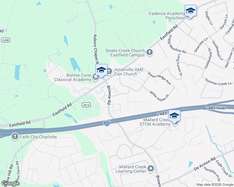 map of restaurants, bars, coffee shops, grocery stores, and more near in Charlotte