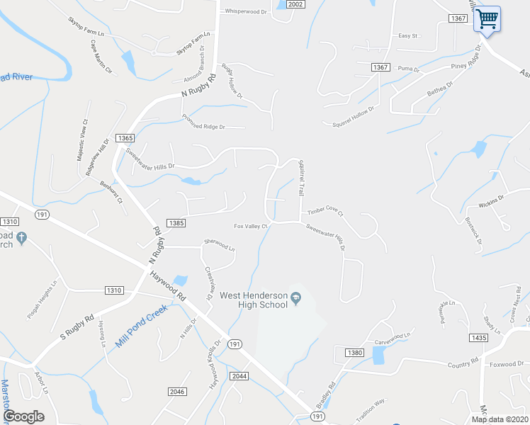 map of restaurants, bars, coffee shops, grocery stores, and more near 225 Sweetwater Hills Drive in Hendersonville