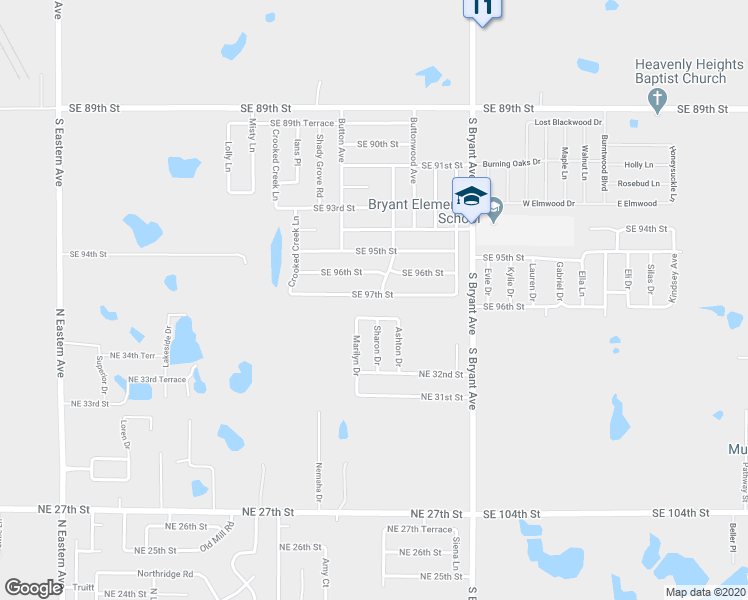 map of restaurants, bars, coffee shops, grocery stores, and more near 2728 Southeast 97th Street in Oklahoma City