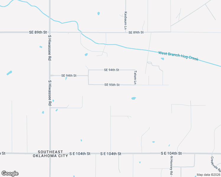 map of restaurants, bars, coffee shops, grocery stores, and more near 13500 Southeast 95th Street in Oklahoma City