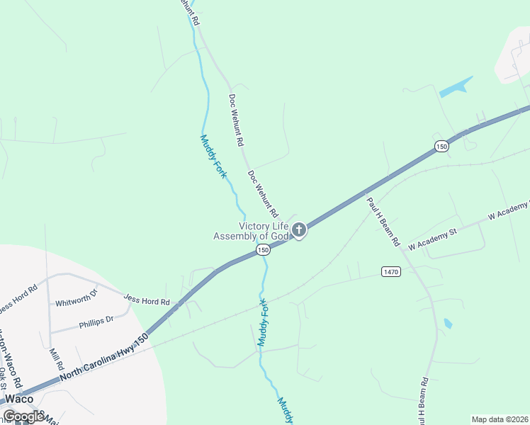 map of restaurants, bars, coffee shops, grocery stores, and more near 121 Doc Wehunt Road in Cherryville