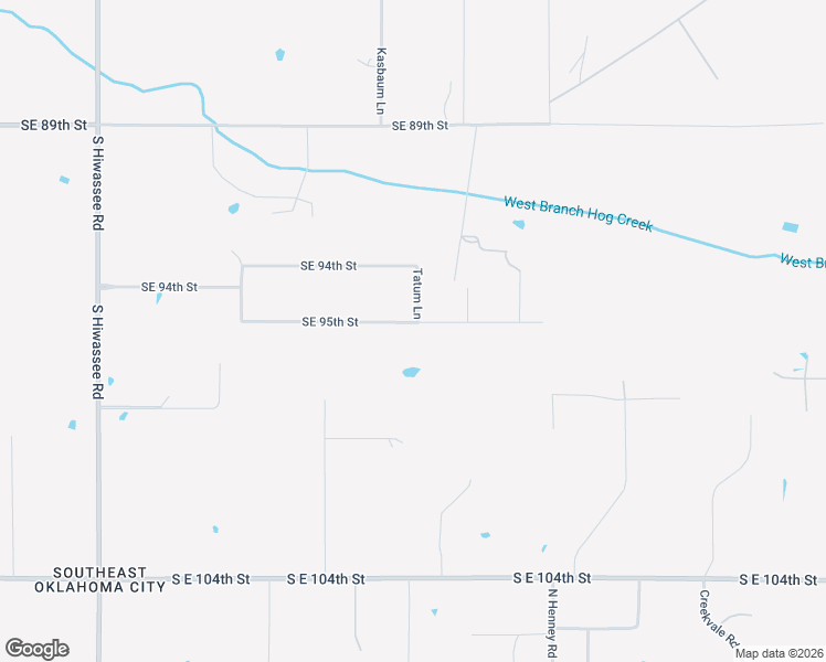 map of restaurants, bars, coffee shops, grocery stores, and more near 13636 Southeast 95th Street in Oklahoma City