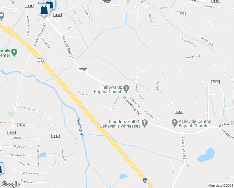 map of restaurants, bars, coffee shops, grocery stores, and more near 2204 Howard Gap Road in Hendersonville