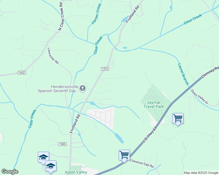 map of restaurants, bars, coffee shops, grocery stores, and more near 163 Montchannin Heights in Hendersonville