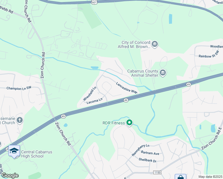map of restaurants, bars, coffee shops, grocery stores, and more near 304 Elatia Circle in Concord