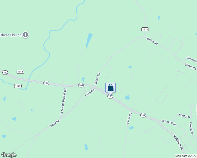 map of restaurants, bars, coffee shops, grocery stores, and more near 135 Shiloh Road in Troy
