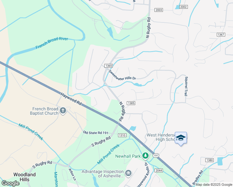 map of restaurants, bars, coffee shops, grocery stores, and more near 6 1 Penny Drive in Hendersonville