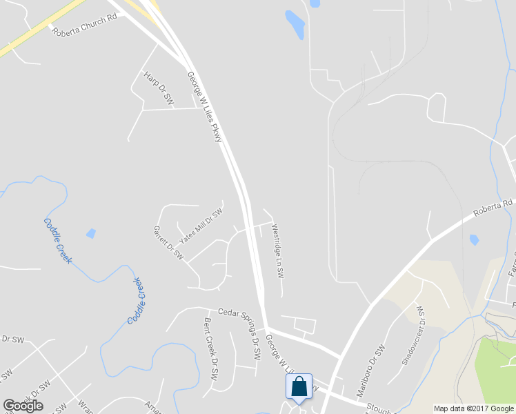 map of restaurants, bars, coffee shops, grocery stores, and more near 3206 Westridge Lane Southwest in Concord