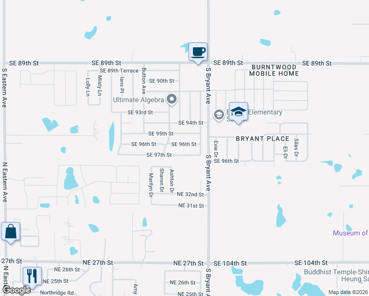 map of restaurants, bars, coffee shops, grocery stores, and more near 2908 Southeast 96th Street in Oklahoma City