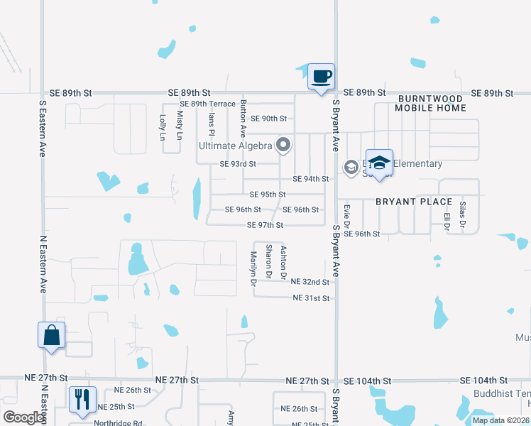 map of restaurants, bars, coffee shops, grocery stores, and more near 2716 Southeast 96th Street in Oklahoma City