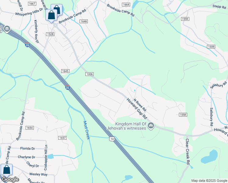 map of restaurants, bars, coffee shops, grocery stores, and more near 2158 Howard Gap Road in Hendersonville