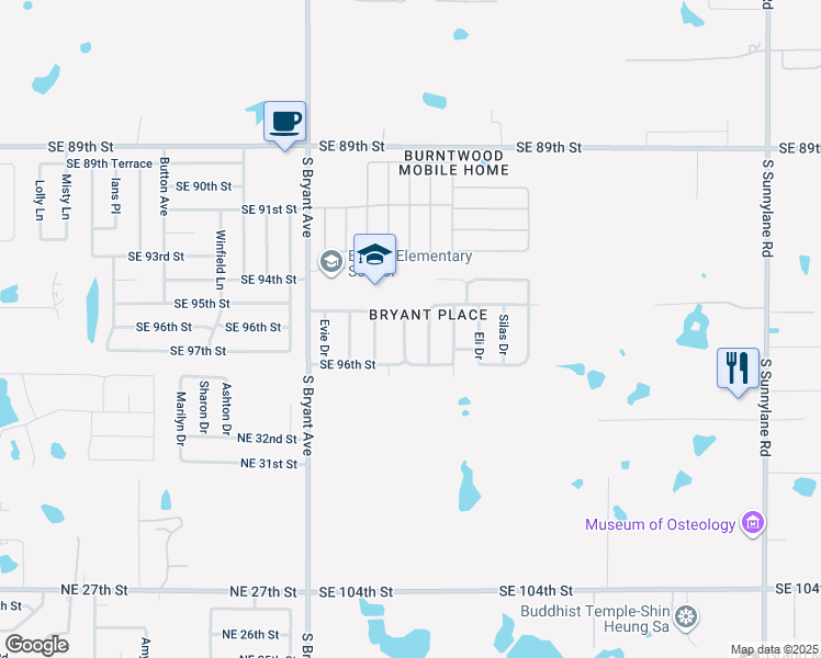 map of restaurants, bars, coffee shops, grocery stores, and more near 9608 Gabriel Drive in Moore
