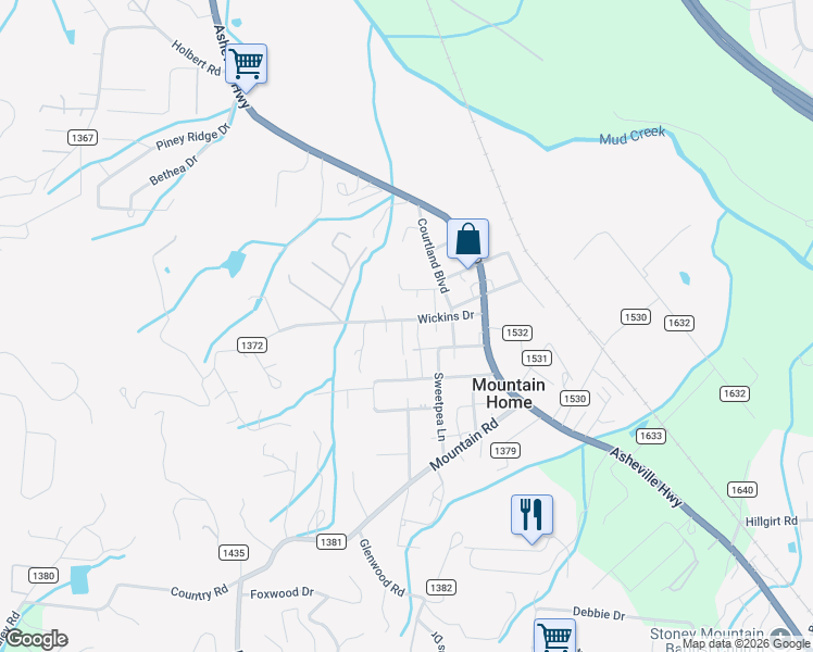 map of restaurants, bars, coffee shops, grocery stores, and more near 350 Dove Haven Lane in Hendersonville