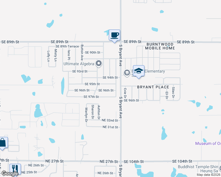 map of restaurants, bars, coffee shops, grocery stores, and more near 2908 Southeast 96th Street in Oklahoma City
