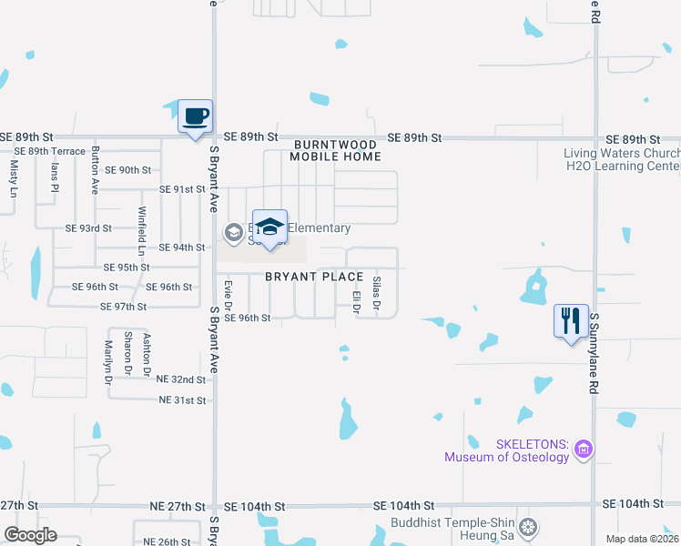 map of restaurants, bars, coffee shops, grocery stores, and more near 9617 Emilee Grace Lane in Oklahoma City