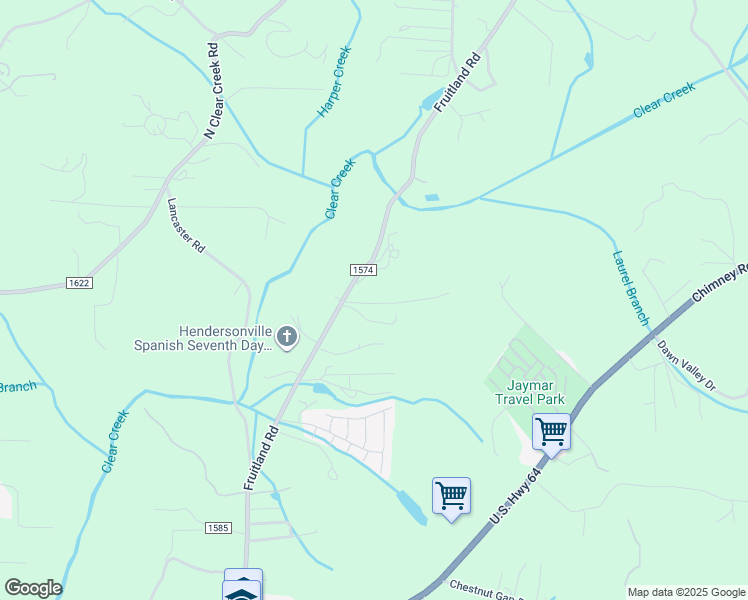 map of restaurants, bars, coffee shops, grocery stores, and more near 163 Montchannin Heights in Hendersonville