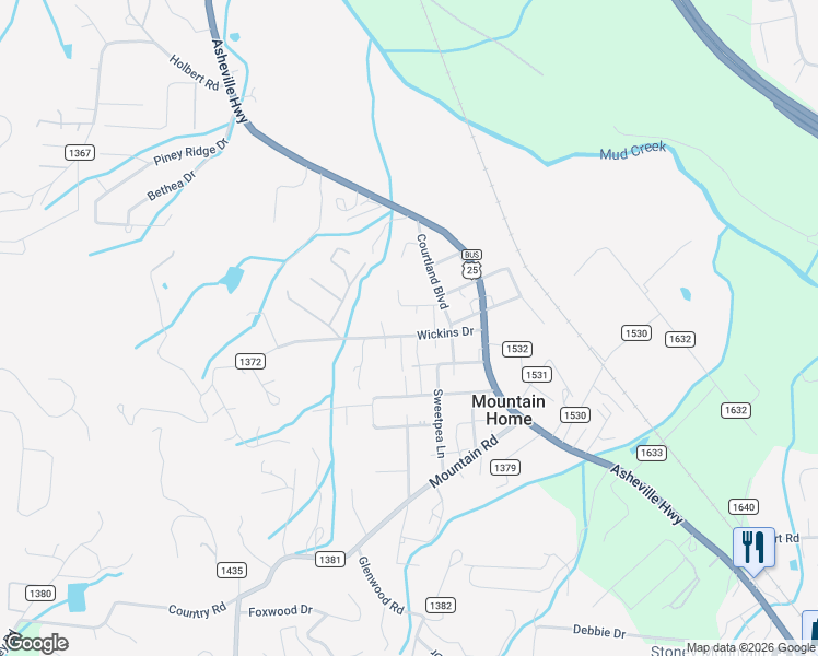 map of restaurants, bars, coffee shops, grocery stores, and more near 350 Dove Haven Lane in Hendersonville
