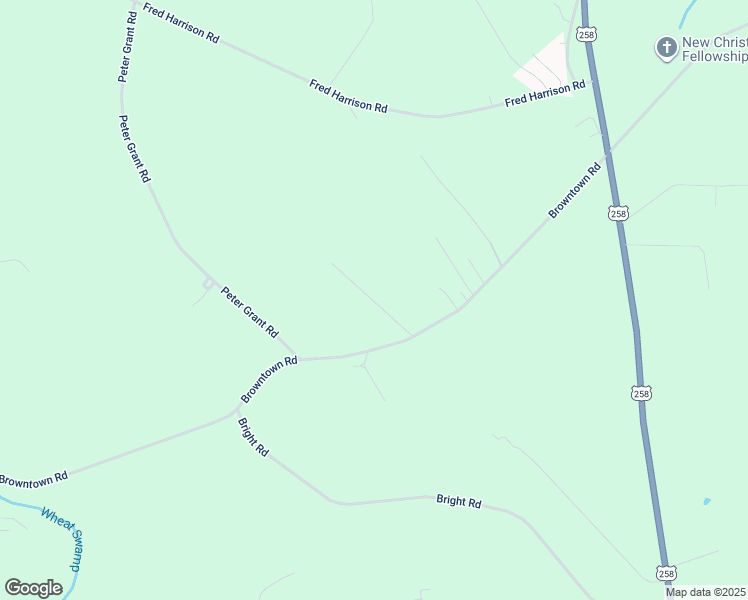 map of restaurants, bars, coffee shops, grocery stores, and more near New Ground Lane in Greene County