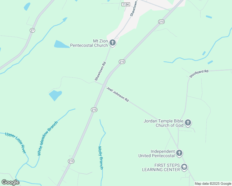 map of restaurants, bars, coffee shops, grocery stores, and more near 93 Joel Johnson Road in Lillington