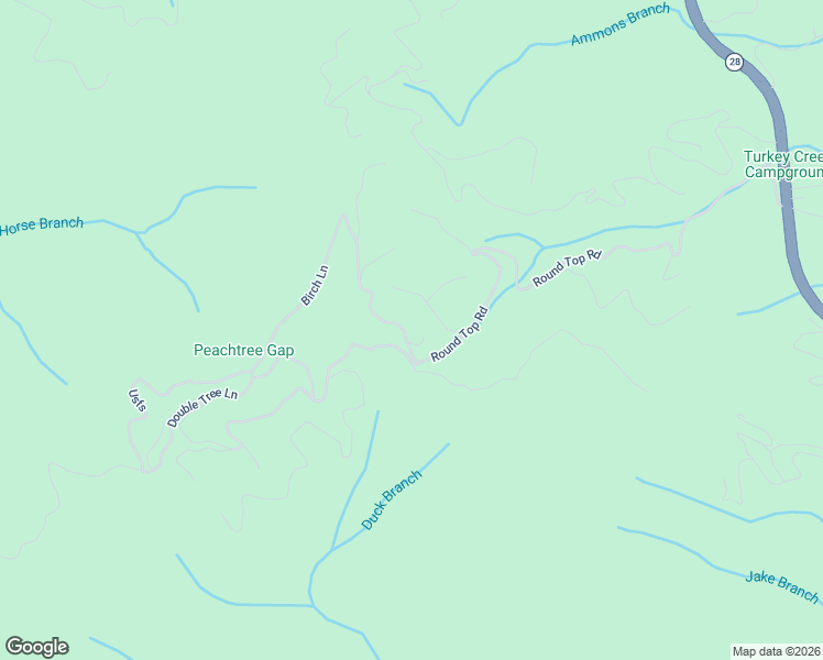 map of restaurants, bars, coffee shops, grocery stores, and more near 96 Bee Gum Ridge in Bryson City