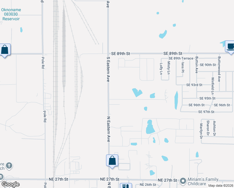 map of restaurants, bars, coffee shops, grocery stores, and more near 9310 South Eastern Avenue in Oklahoma City