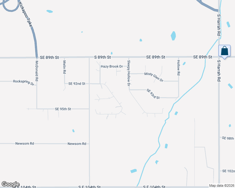 map of restaurants, bars, coffee shops, grocery stores, and more near 9424 Shady Meadow Way in Oklahoma City