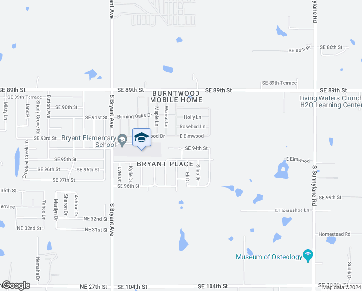 map of restaurants, bars, coffee shops, grocery stores, and more near 3405 Southeast 94th Street in Oklahoma City
