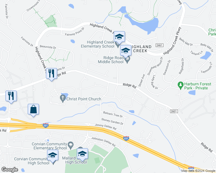 map of restaurants, bars, coffee shops, grocery stores, and more near 6222 Shelley Avenue in Charlotte