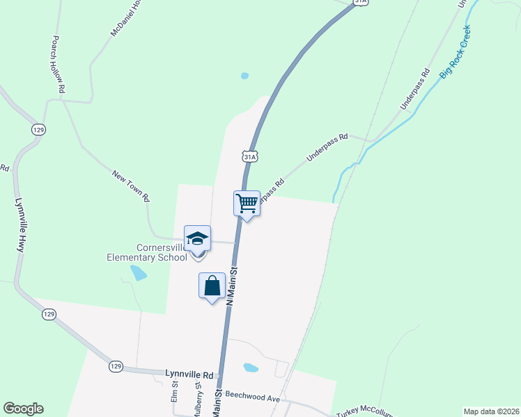 map of restaurants, bars, coffee shops, grocery stores, and more near 1892 Cornersville Highway in Lewisburg