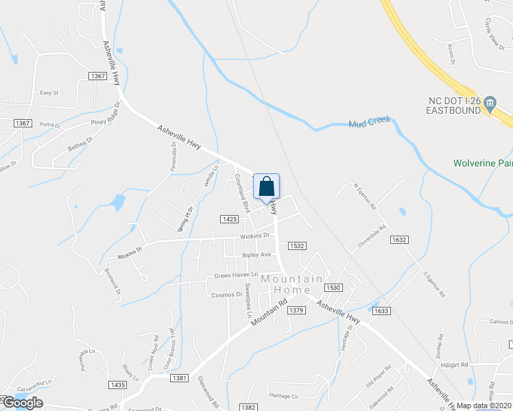 map of restaurants, bars, coffee shops, grocery stores, and more near 14 Old Park Road in Hendersonville