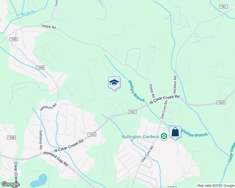 map of restaurants, bars, coffee shops, grocery stores, and more near 737 North Clear Creek Road in Hendersonville