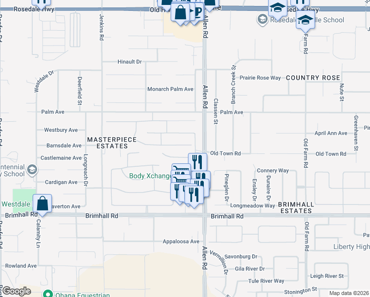 map of restaurants, bars, coffee shops, grocery stores, and more near 13009 Nantucket Place in Bakersfield