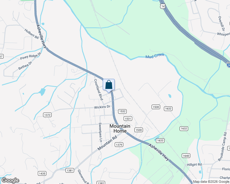 map of restaurants, bars, coffee shops, grocery stores, and more near 34 Old White Street in Hendersonville