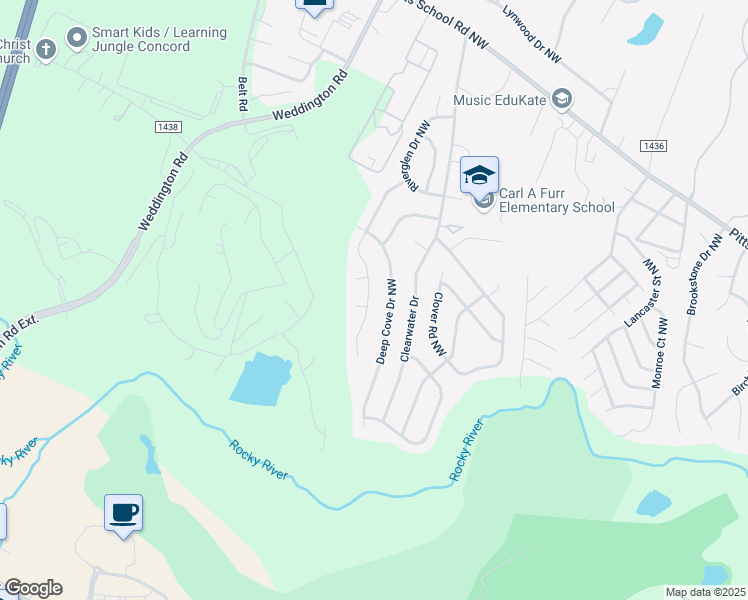map of restaurants, bars, coffee shops, grocery stores, and more near 2869 Island Point Drive Northwest in Concord