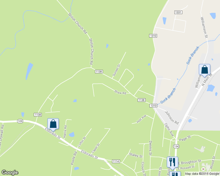 map of restaurants, bars, coffee shops, grocery stores, and more near Shaw Road in Troy