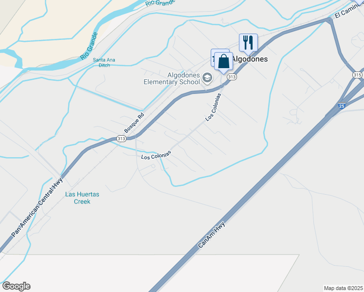 map of restaurants, bars, coffee shops, grocery stores, and more near 30 Los Colonias in Algodones